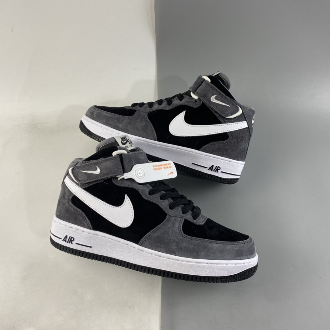 P260 NIKE Air Force 1’07 Mid 暗黑灰配色 空军一号麂皮中帮休闲板鞋 QT3369-996