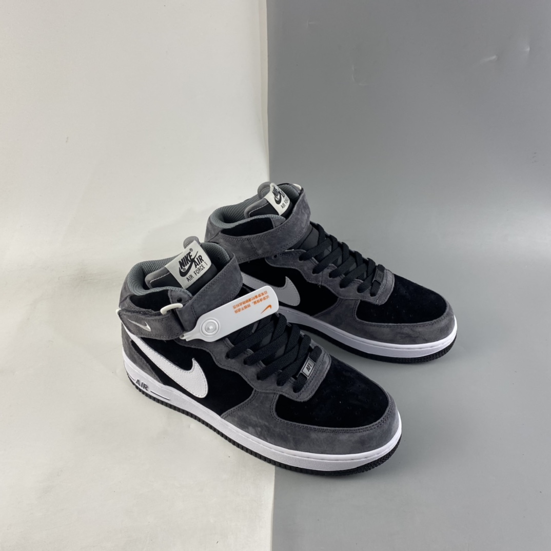 P260 NIKE Air Force 1’07 Mid 暗黑灰配色 空军一号麂皮中帮休闲板鞋 QT3369-996