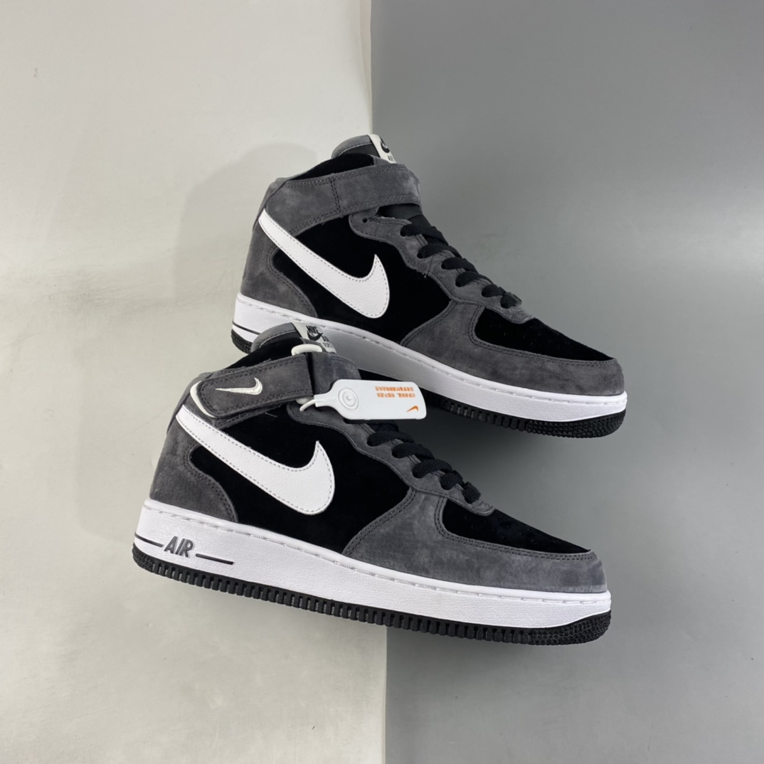 P260 NIKE Air Force 1’07 Mid 暗黑灰配色 空军一号麂皮中帮休闲板鞋 QT3369-996