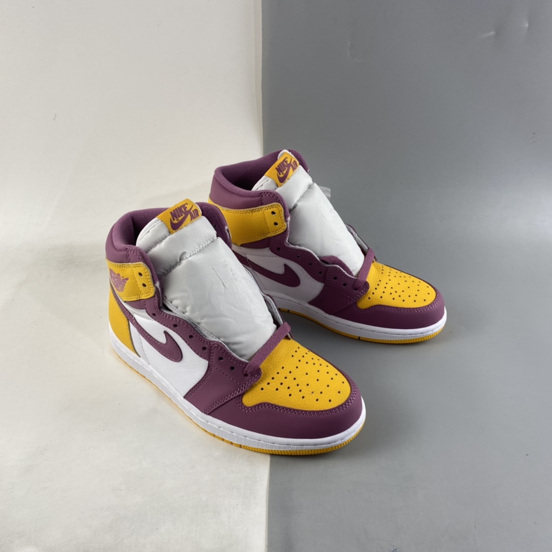 P420 Air Jordan 1 ”Sail University Red” AJ1 乔1白紫金兄弟会 高帮篮球鞋 555088-706