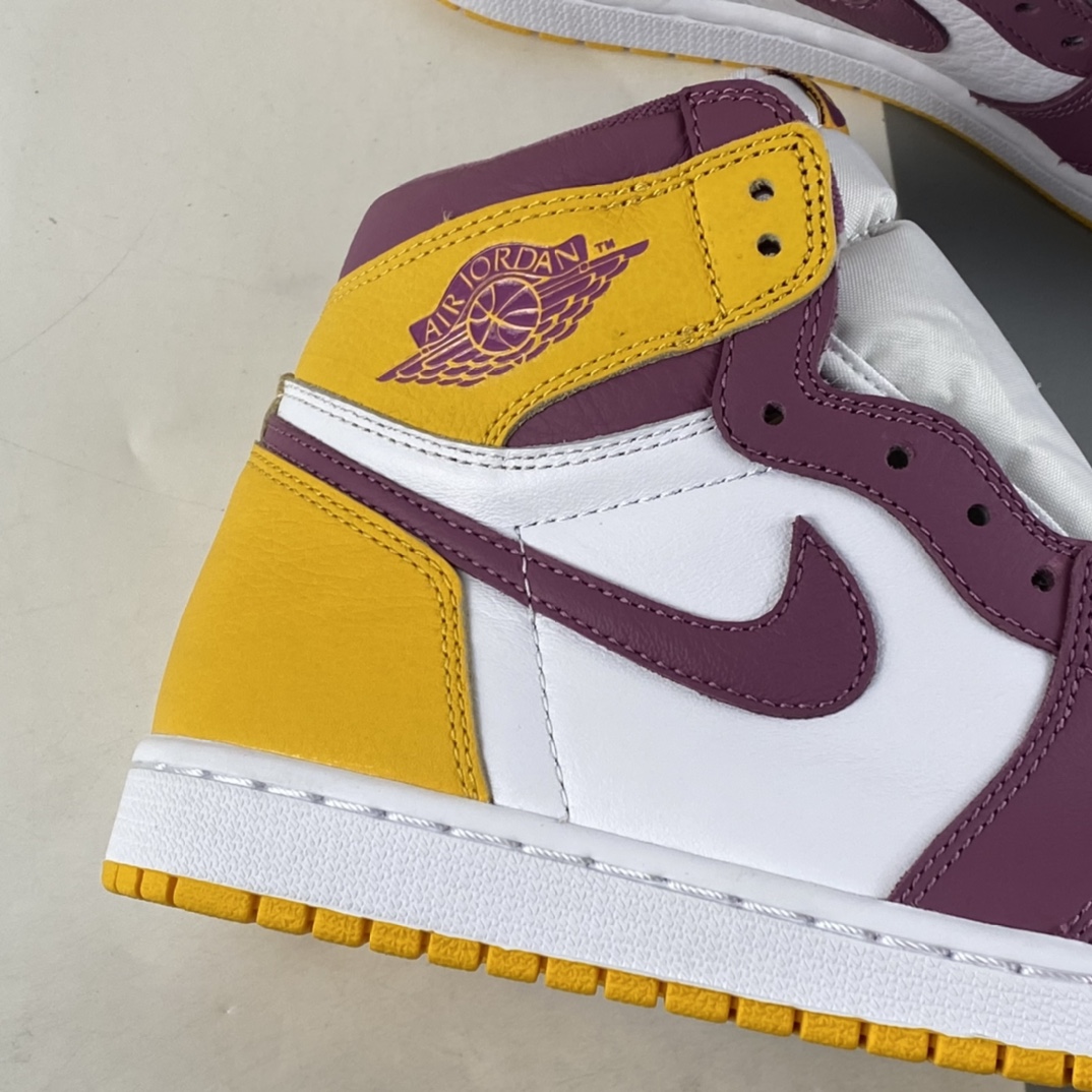 P420 Air Jordan 1 ”Sail University Red” AJ1 乔1白紫金兄弟会 高帮篮球鞋 555088-706