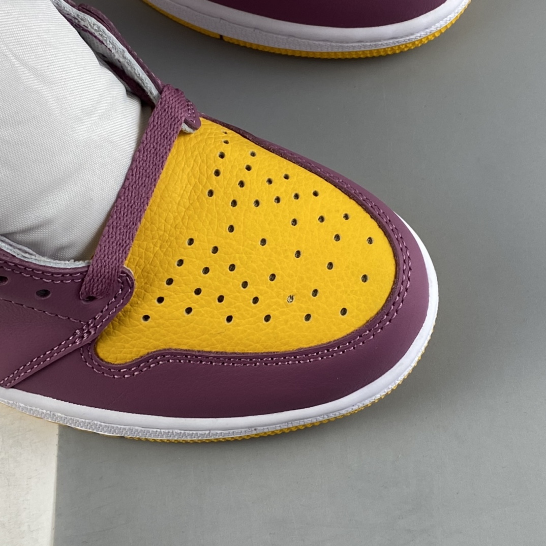 P420 Air Jordan 1 ”Sail University Red” AJ1 乔1白紫金兄弟会 高帮篮球鞋 555088-706