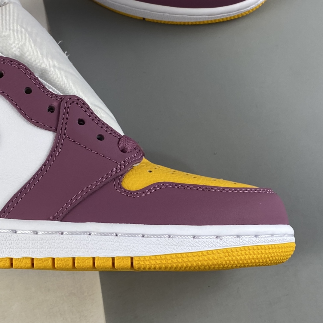 P420 Air Jordan 1 ”Sail University Red” AJ1 乔1白紫金兄弟会 高帮篮球鞋 555088-706