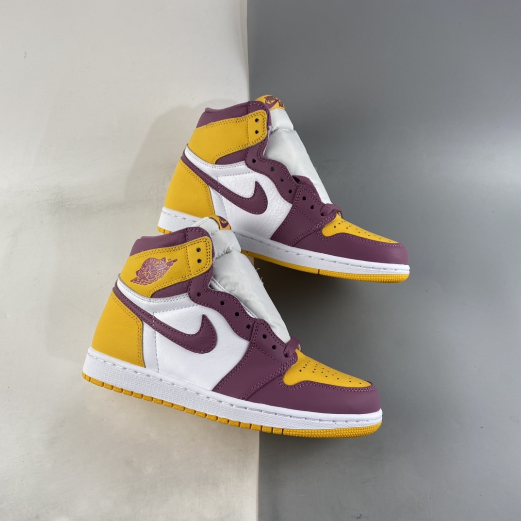 P420 Air Jordan 1 ”Sail University Red” AJ1 乔1白紫金兄弟会 高帮篮球鞋 555088-706