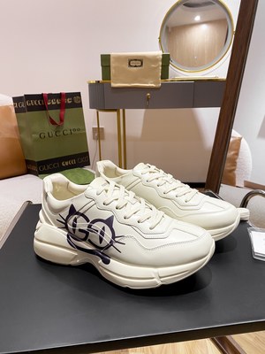 Gucci Shoes Sneakers Unisex Cowhide Sheepskin Silk TPU Fashion P82884828820