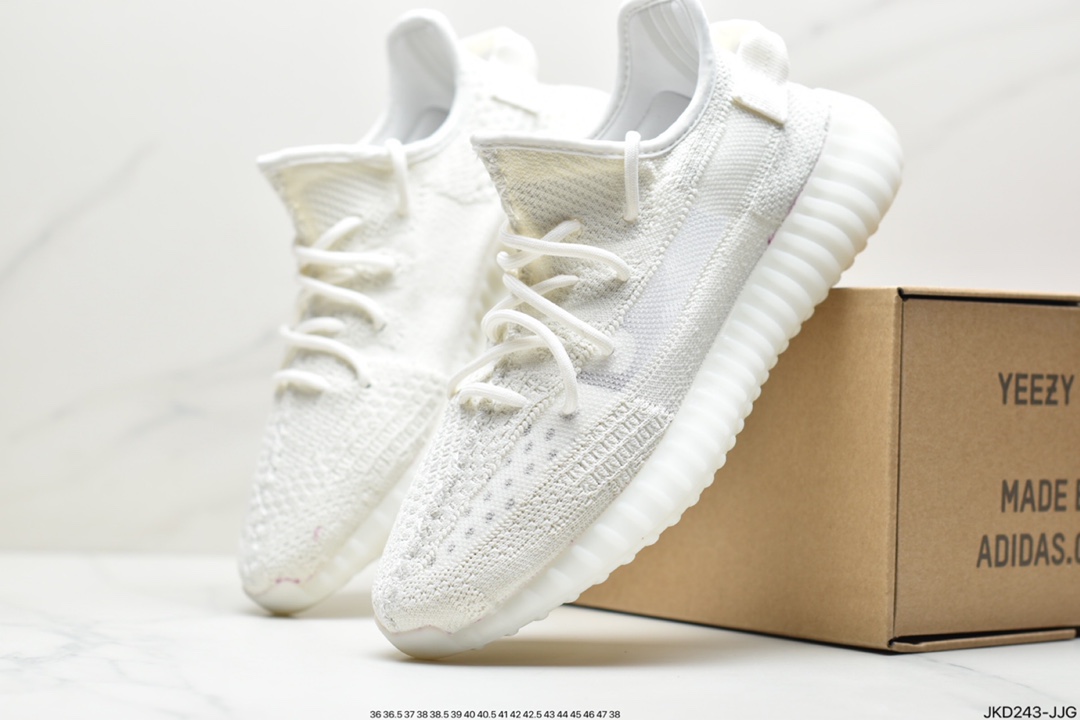 Kanye West x Adidas Yeezy Boost 350 V2 ”Light” Cotton White Jogging Shoes HQ6316-B371