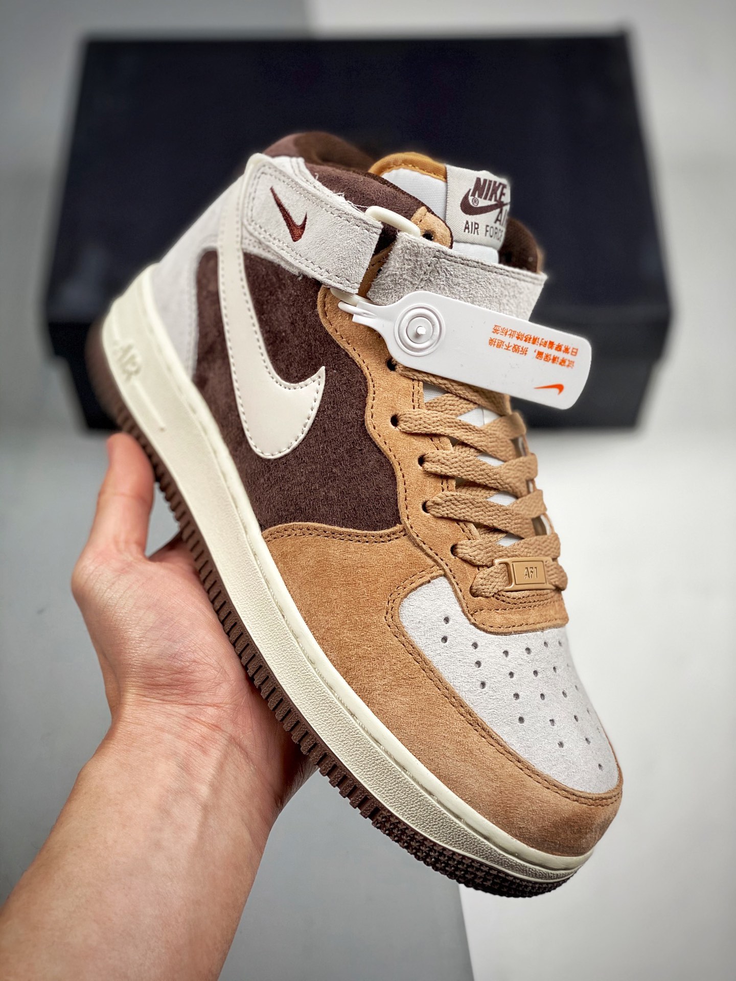 Nike Air Force 1 MID 07 gamuza, grano de café, horma y plantilla originales, crea la silueta auténtica de Air Force, en…