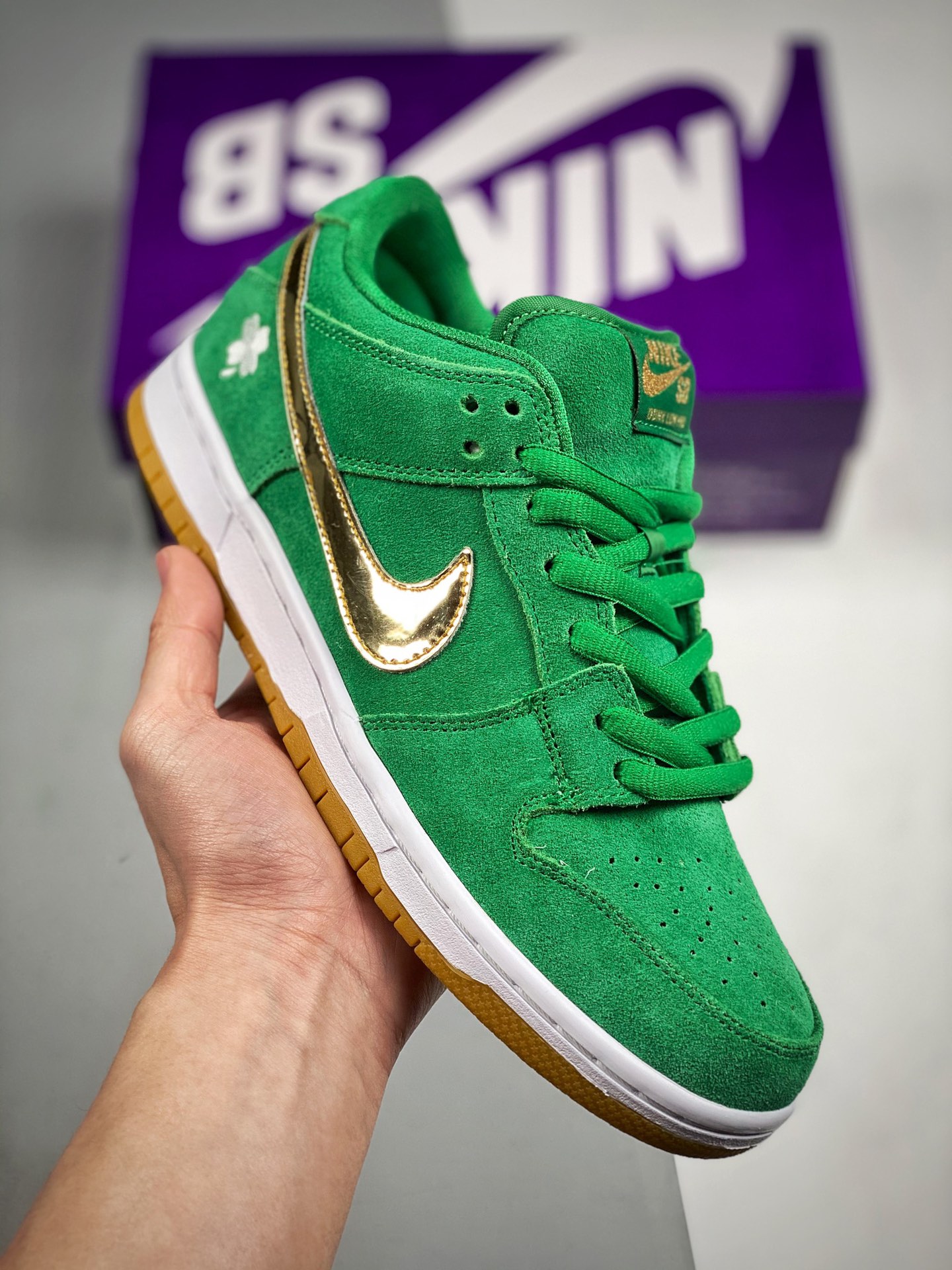 Nk Dunk SB Low verde dorado, producción original de fábrica grande, fotos reales de estreno, material de primera capa o…
