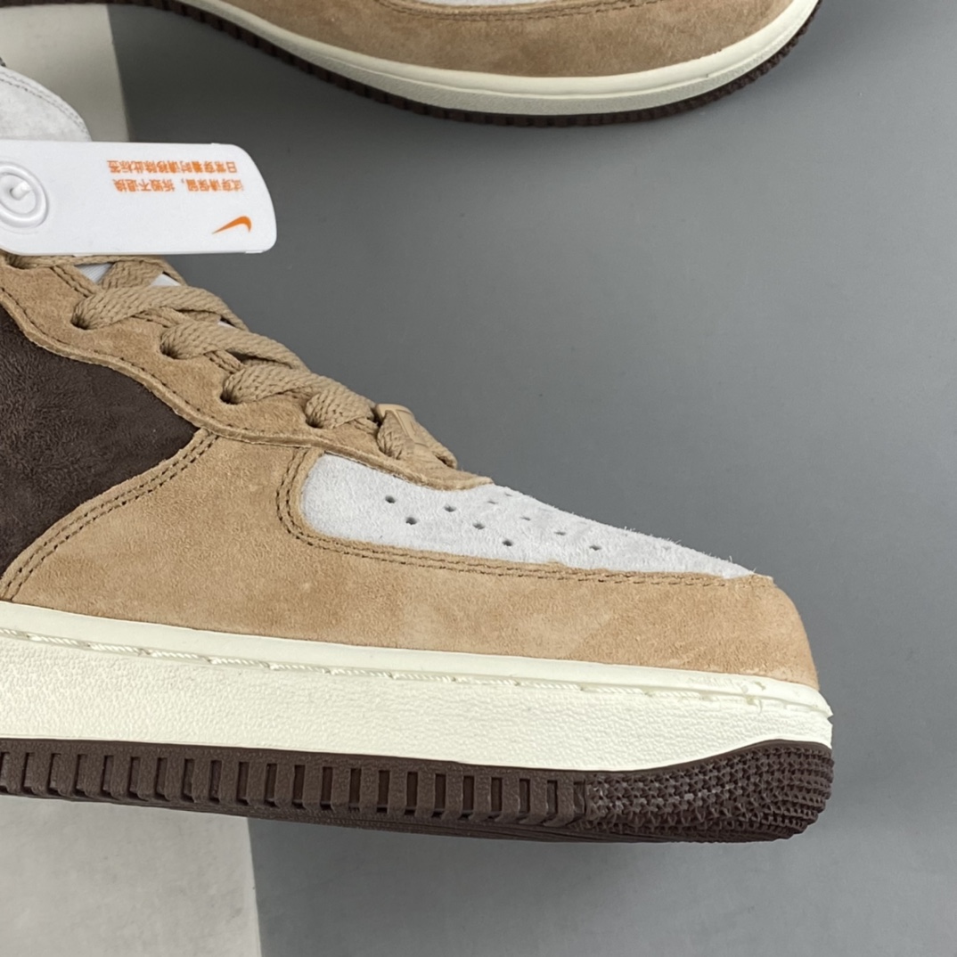 P260 NIKE Air Force 1’07 Mid 咖啡豆配色 空军一号麂皮中帮休闲板鞋 AL6896-556