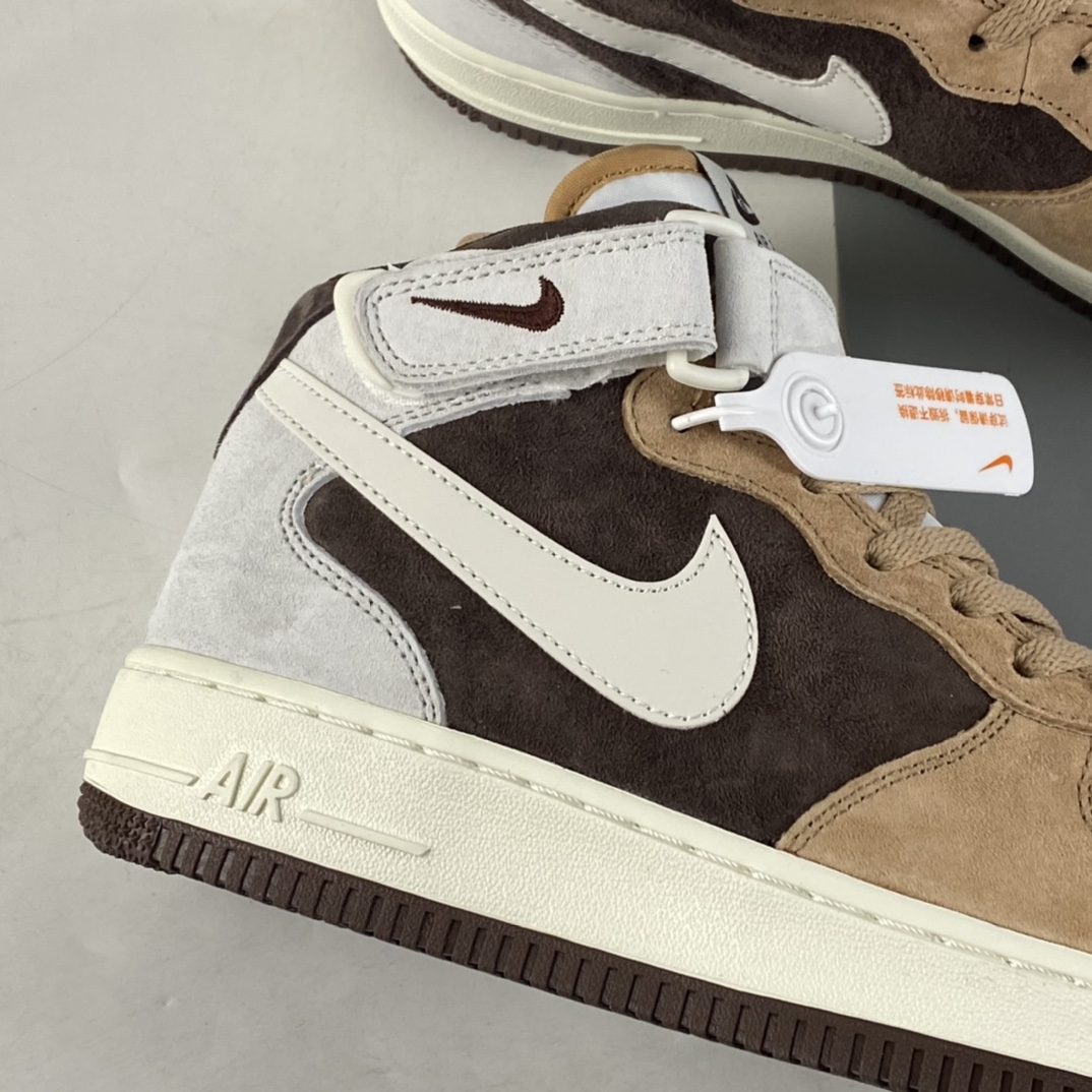 P260 NIKE Air Force 1’07 Mid 咖啡豆配色 空军一号麂皮中帮休闲板鞋 AL6896-556