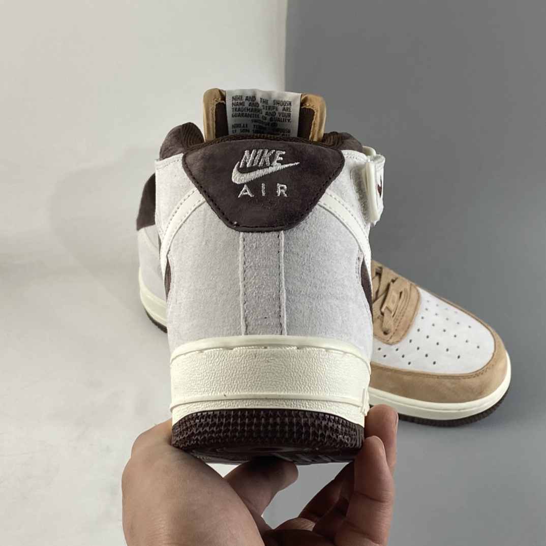P260 NIKE Air Force 1’07 Mid 咖啡豆配色 空军一号麂皮中帮休闲板鞋 AL6896-556