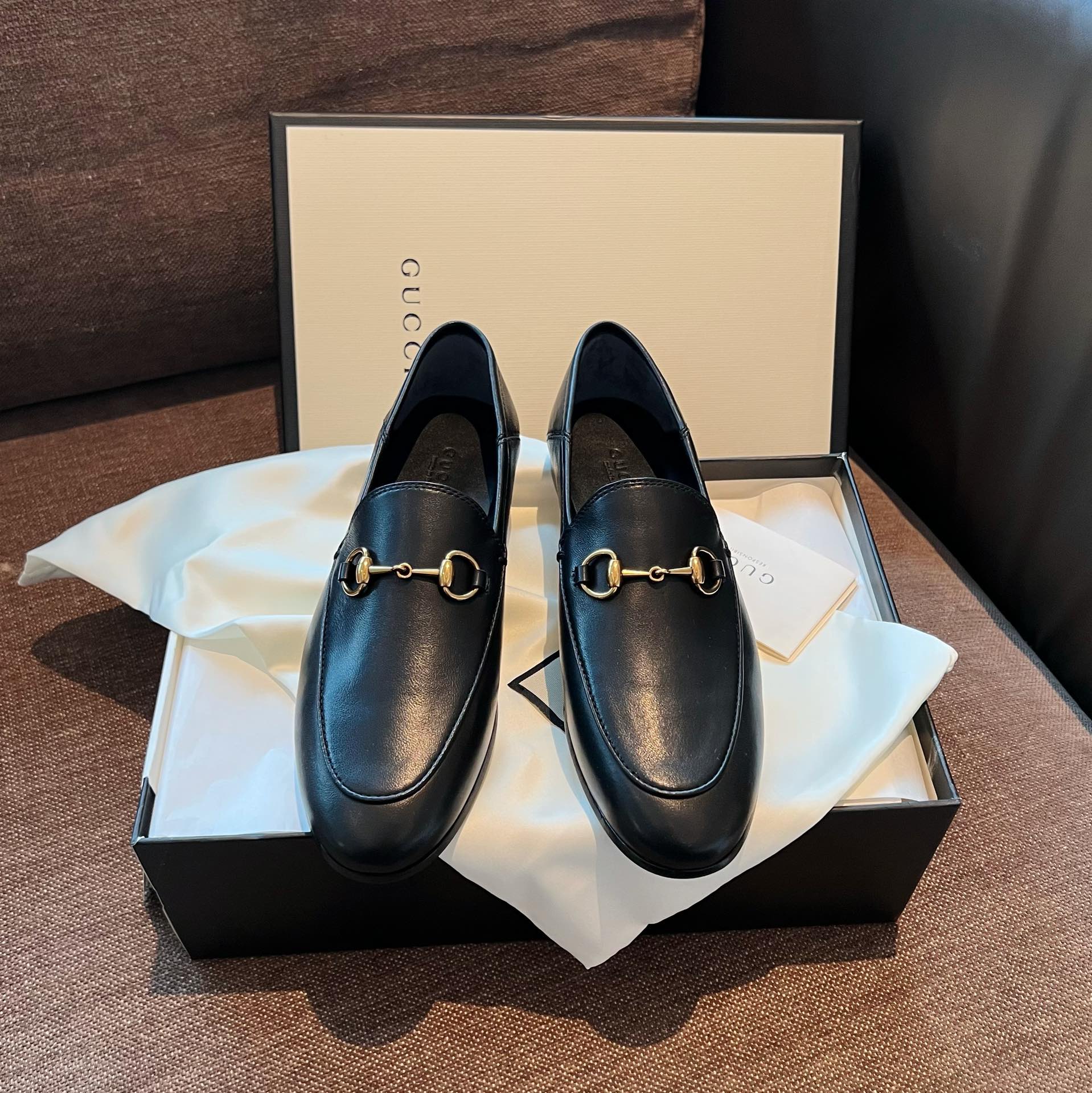 Gucci Shoes Loafers Gold Hardware Genuine Leather Sheepskin Spring/Summer Collection