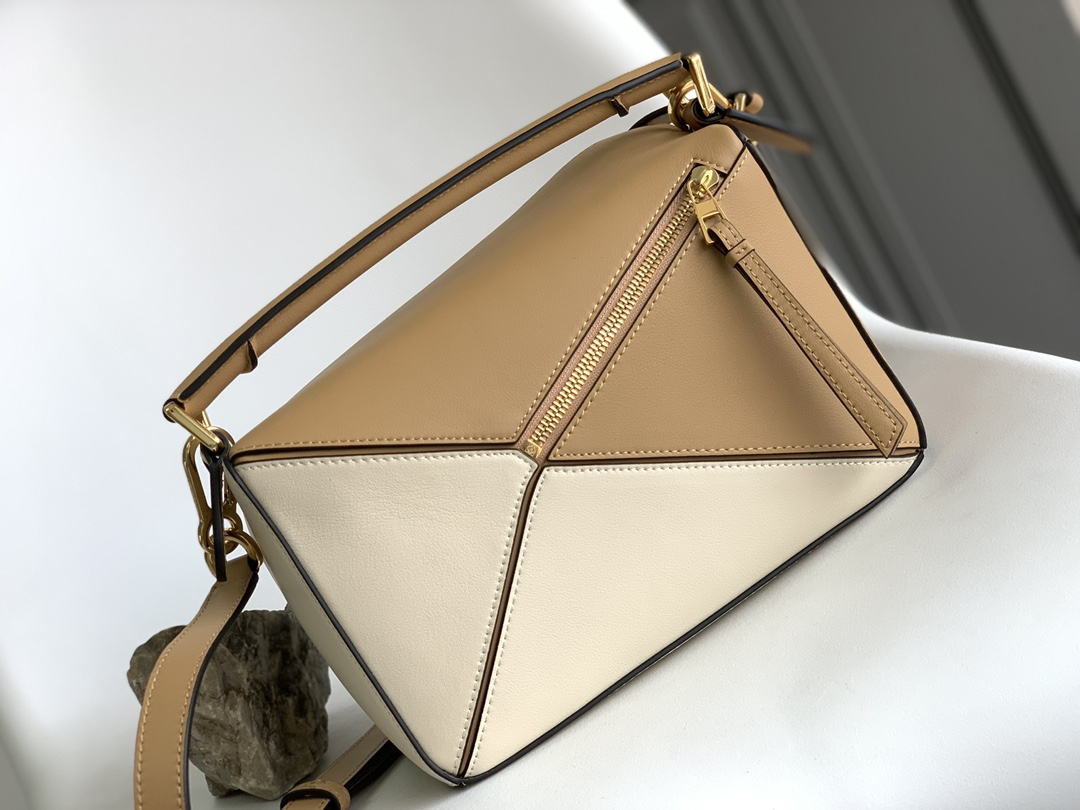 L⊚℮w℮🌟 🔥爆款Puzzle small#新色系🌟出货🎉小号几何包 以小牛皮镶嵌工制成[玫瑰]集斜挎