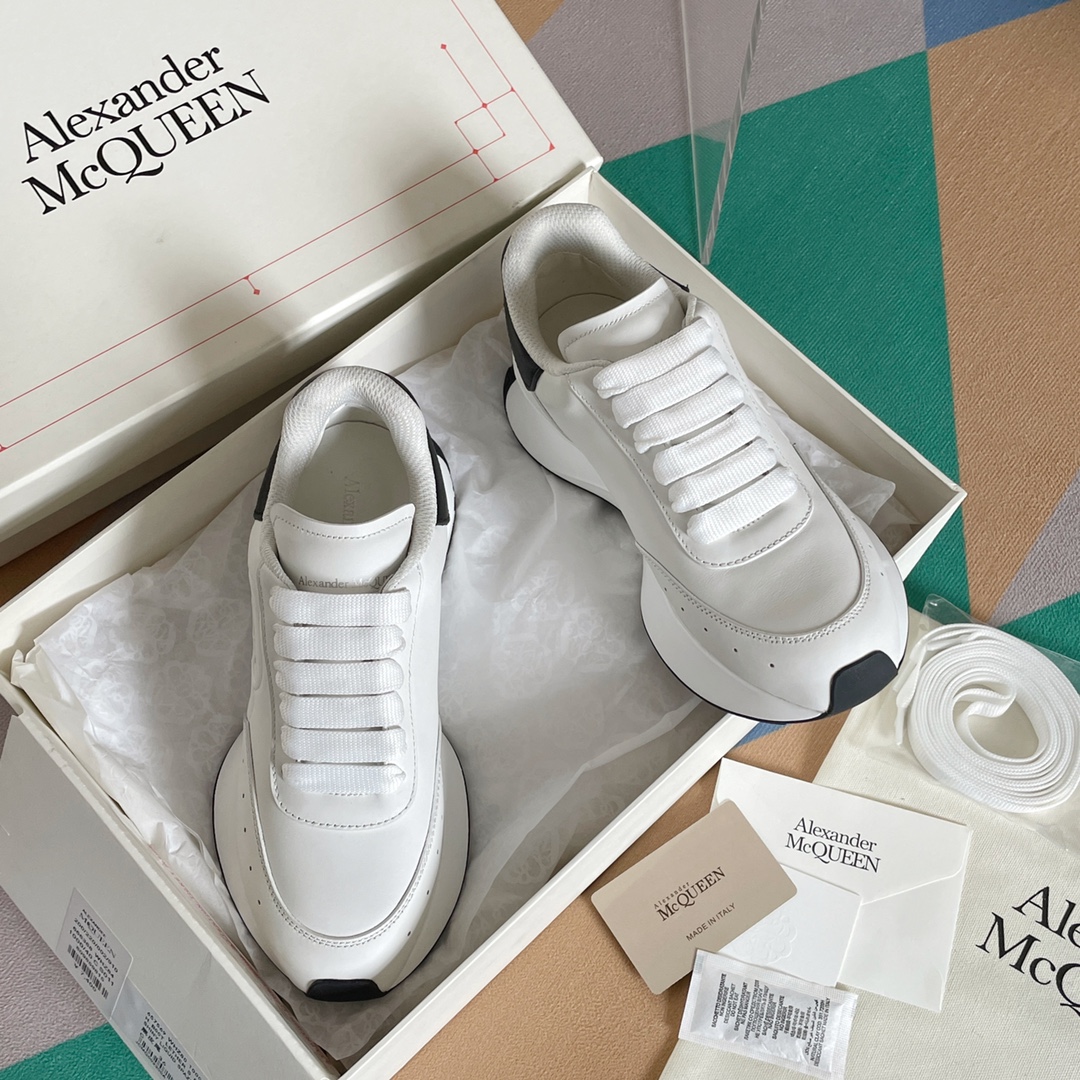 ALEXANDERMCQUEEN/亚历山大麦昆SprintRunner系列情侣款休闲运动鞋小白鞋老爹鞋原