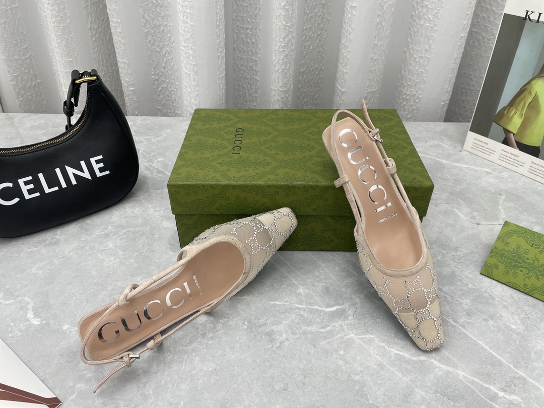 Newest GuCC*I2022ss Net Drills Sandals: Stylish Italian Bottom, Custom Sheep Skin, Various Colors - 图片 7
