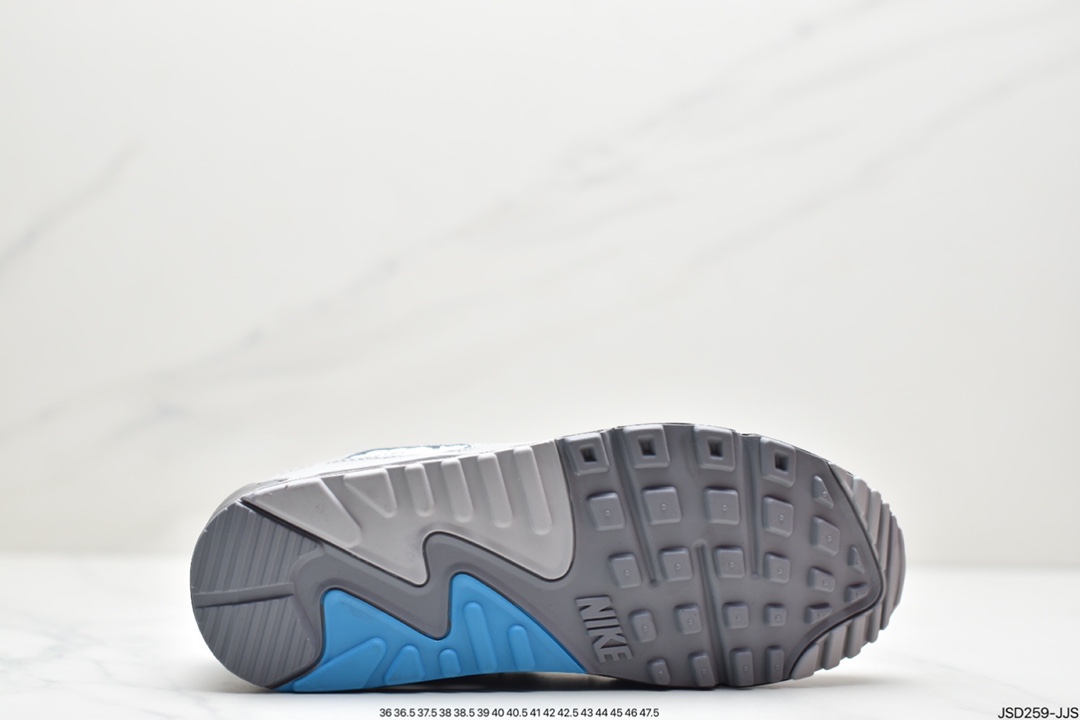 200 公司级耐克Air Max 90 红蓝鸳鸯 灰麂皮 经典复古小气垫缓震跑鞋DC4466