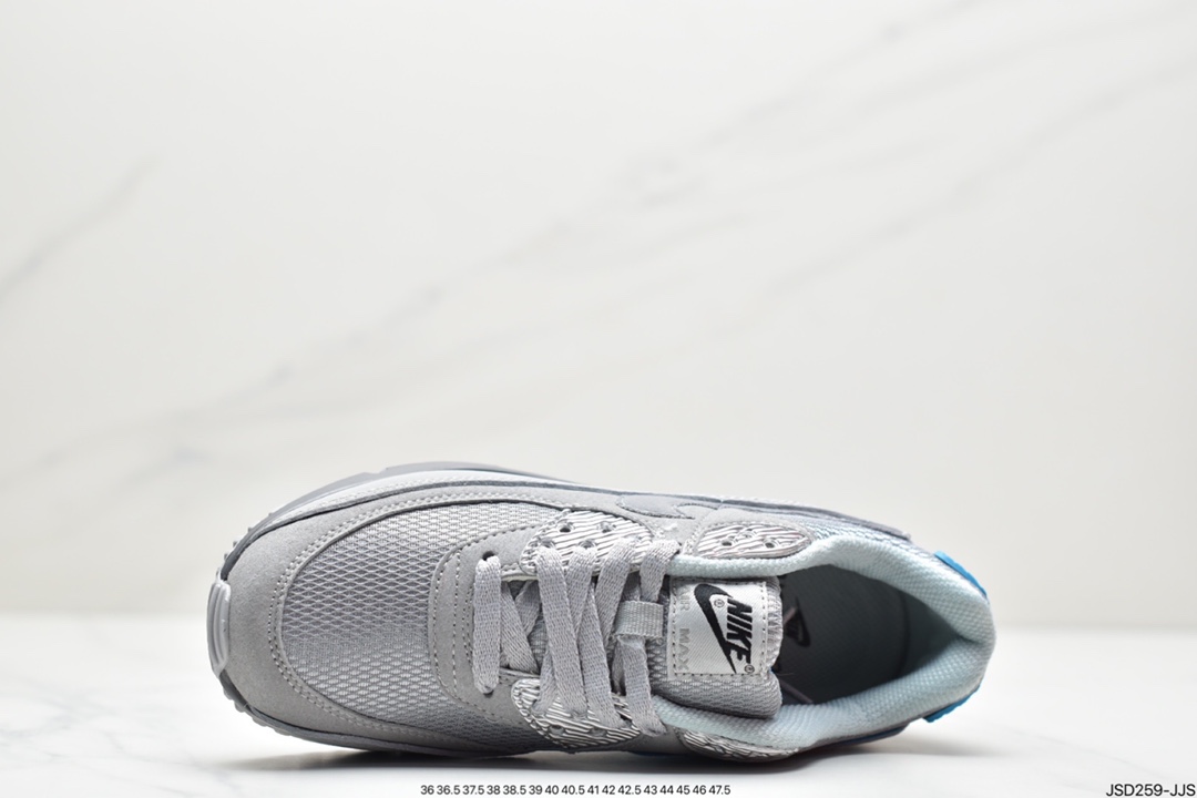 200 公司级耐克Air Max 90 红蓝鸳鸯 灰麂皮 经典复古小气垫缓震跑鞋DC4466