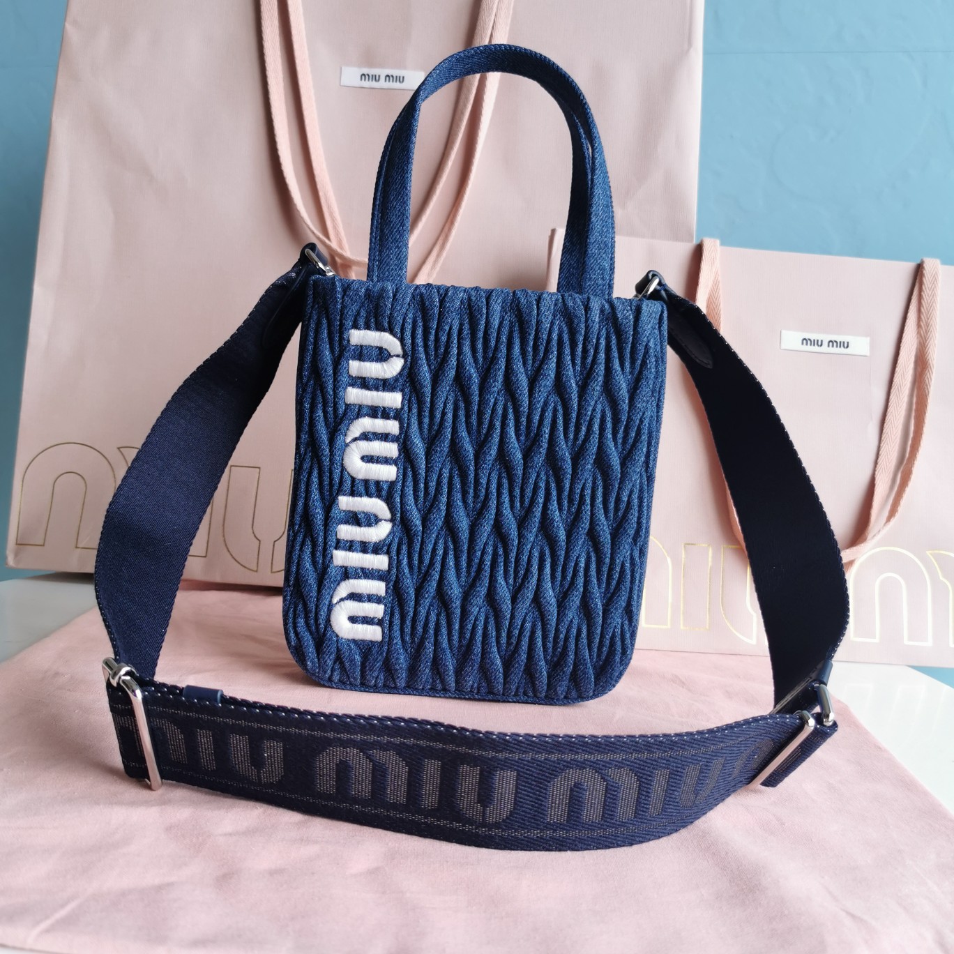 MiuMiu Mini Bags Tote Bags Embroidery Casual