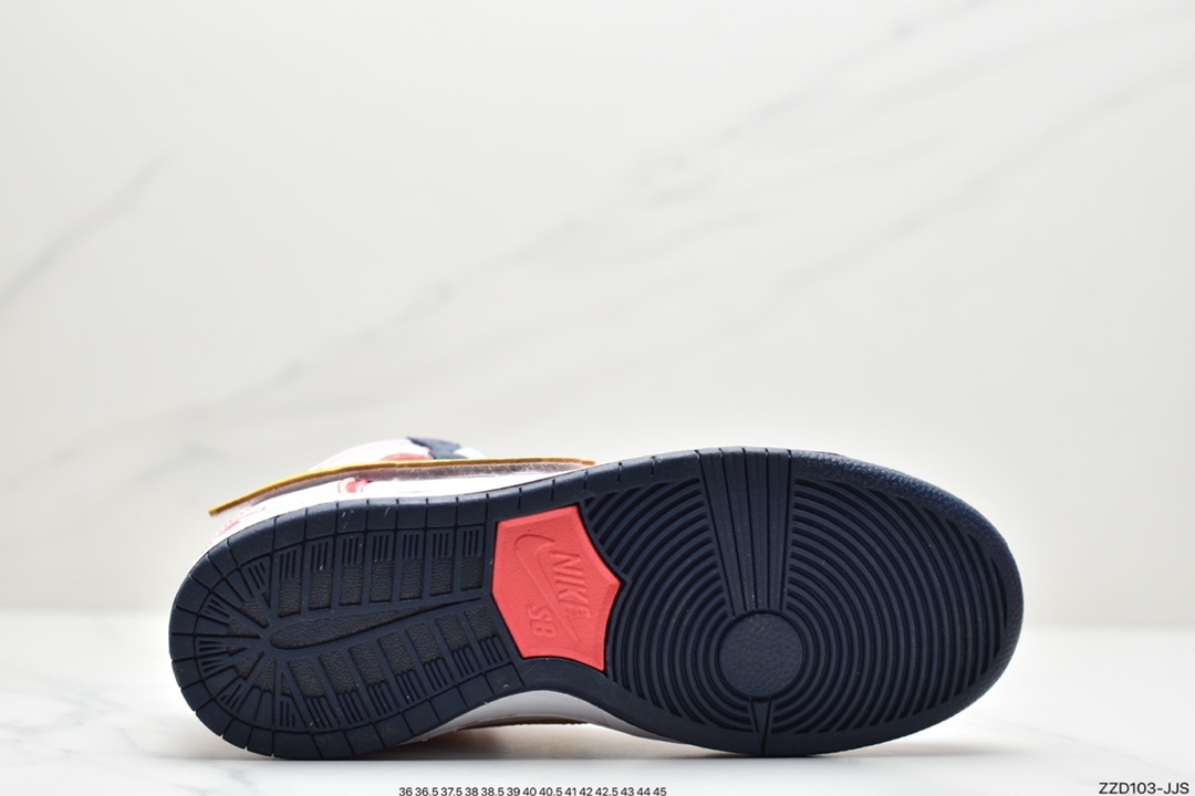 250 公司级 耐克Nike SB Dunk High QS白红黄 此款Gundam配色从”独角兽”高达中汲取灵感 DH7717-100