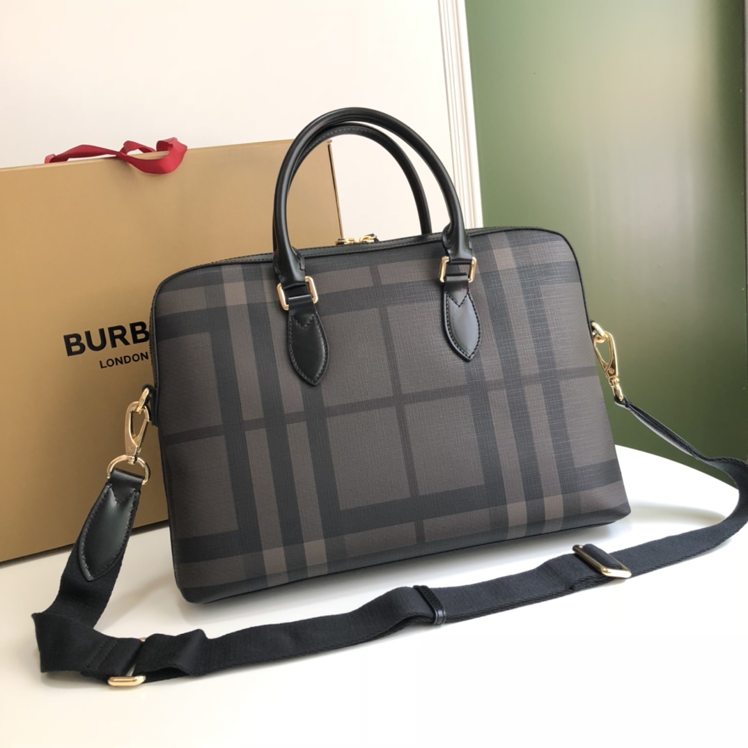 Burberry Briefcase Dark charcoal check 37 x 5 x 27cm business