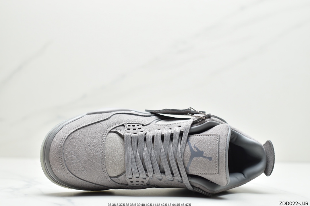 230 公司级 耐克Kaws x Air Jordan 4 AJ4乔4 限量联名 灰麂皮 男女子文化篮球鞋 930155-003