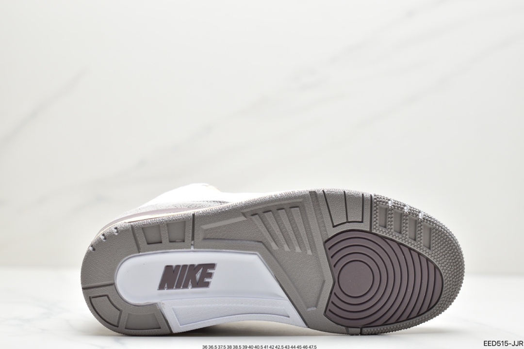 370 公司级Air Jordan 3”White Medium Grey”迈克尔·乔丹AJ3代中帮复古休闲运动文化篮球鞋DH3434-110