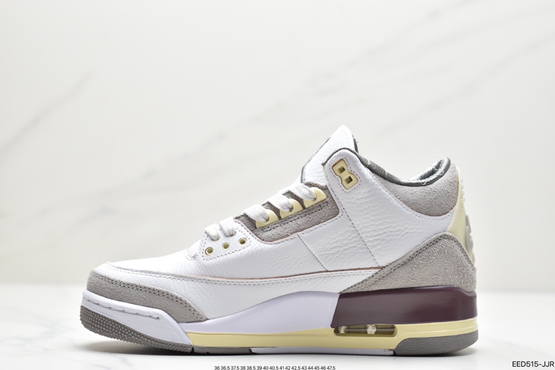 370 公司级Air Jordan 3”White Medium Grey”迈克尔·乔丹AJ3代中帮复古休闲运动文化篮球鞋DH3434-110