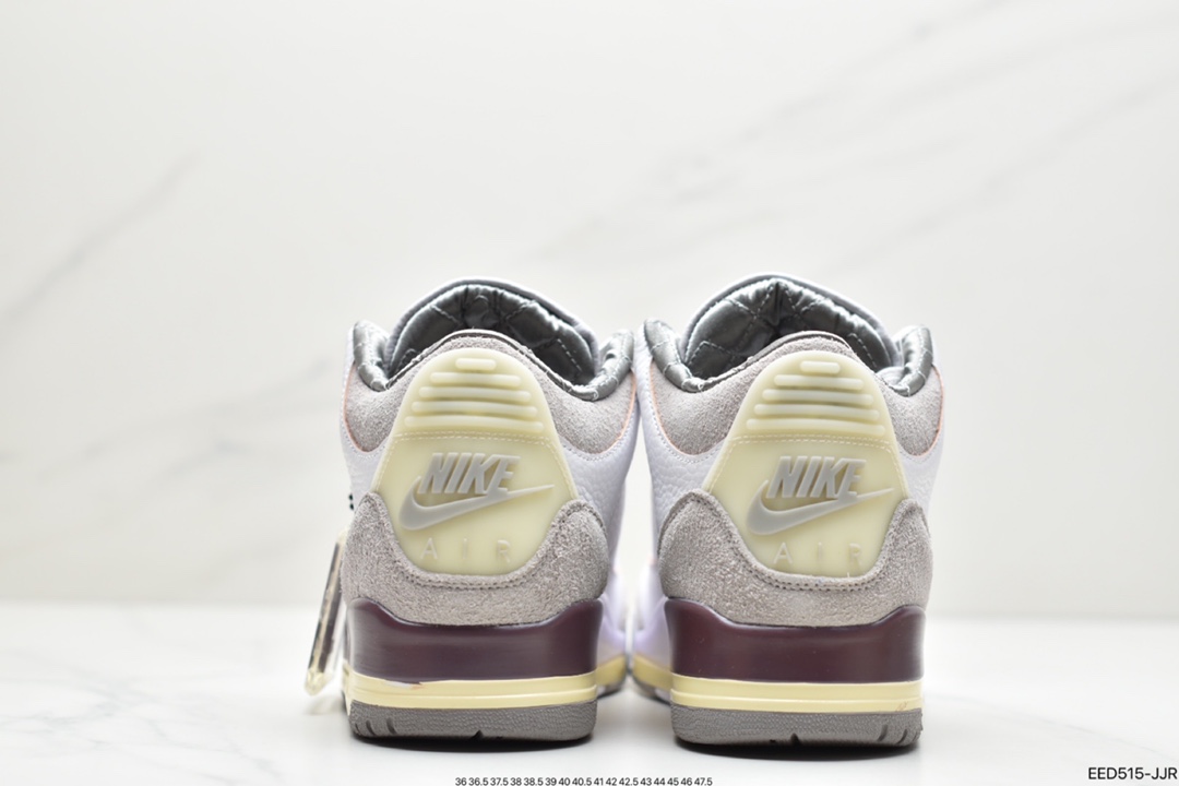 370 公司级Air Jordan 3”White Medium Grey”迈克尔·乔丹AJ3代中帮复古休闲运动文化篮球鞋DH3434-110