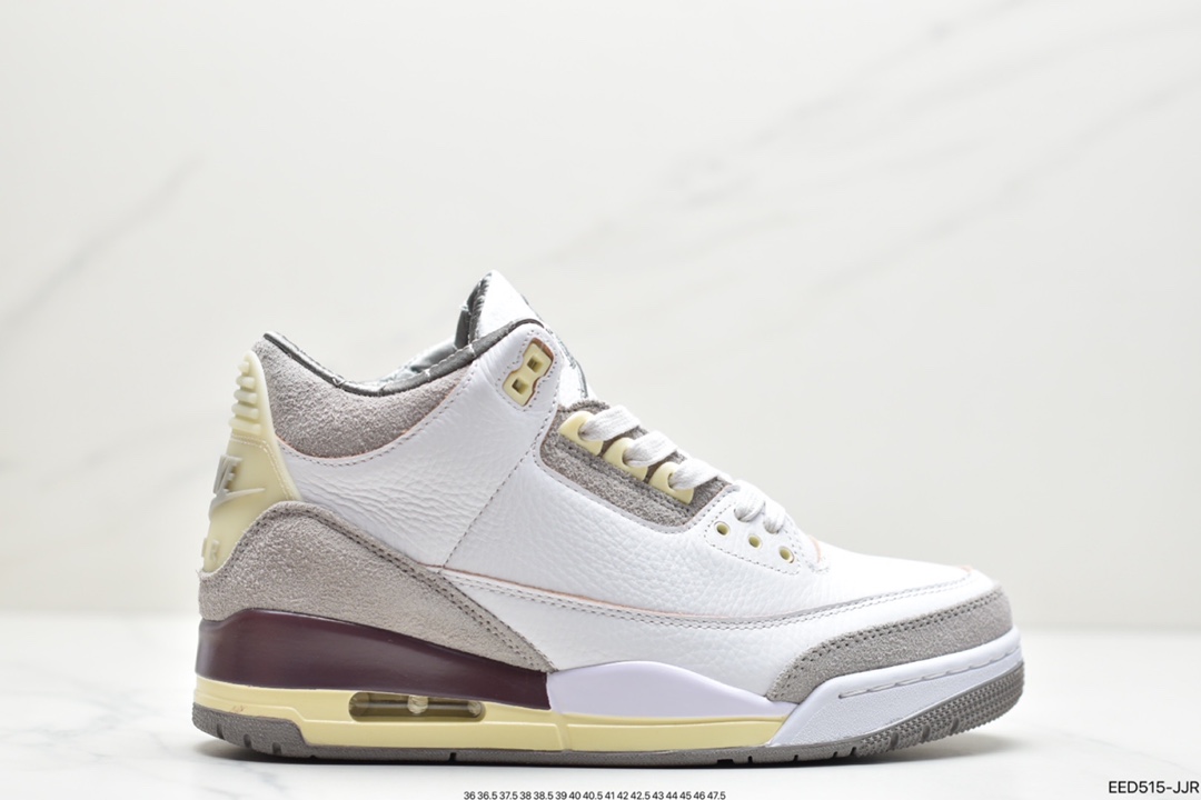 370 公司级Air Jordan 3”White Medium Grey”迈克尔·乔丹AJ3代中帮复古休闲运动文化篮球鞋DH3434-110