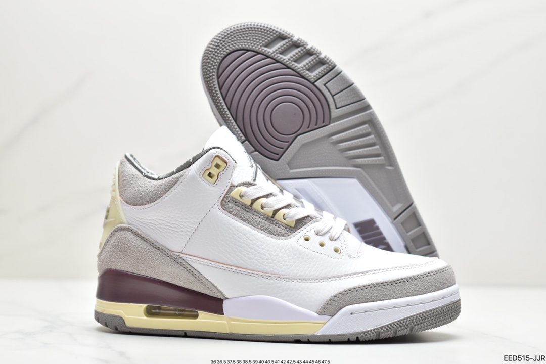 370 公司级Air Jordan 3”White Medium Grey”迈克尔·乔丹AJ3代中帮复古休闲运动文化篮球鞋DH3434-110