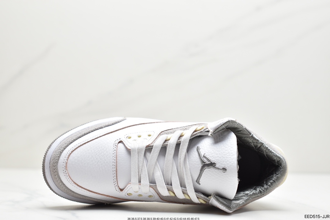 370 公司级Air Jordan 3”White Medium Grey”迈克尔·乔丹AJ3代中帮复古休闲运动文化篮球鞋DH3434-110