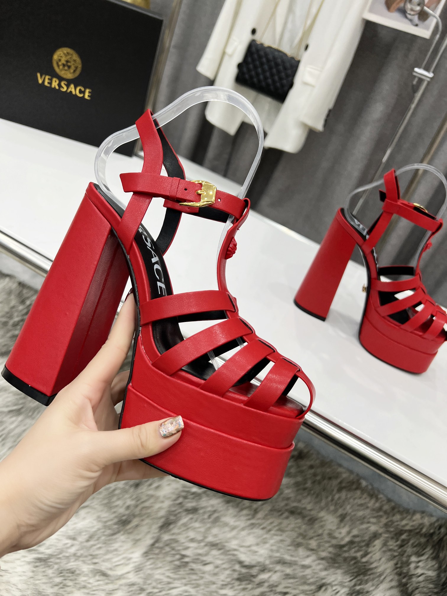 naranja precio de fábrica: suela de goma metros, suela de cuero 305 metros. Yardage: 34-42 Versace n