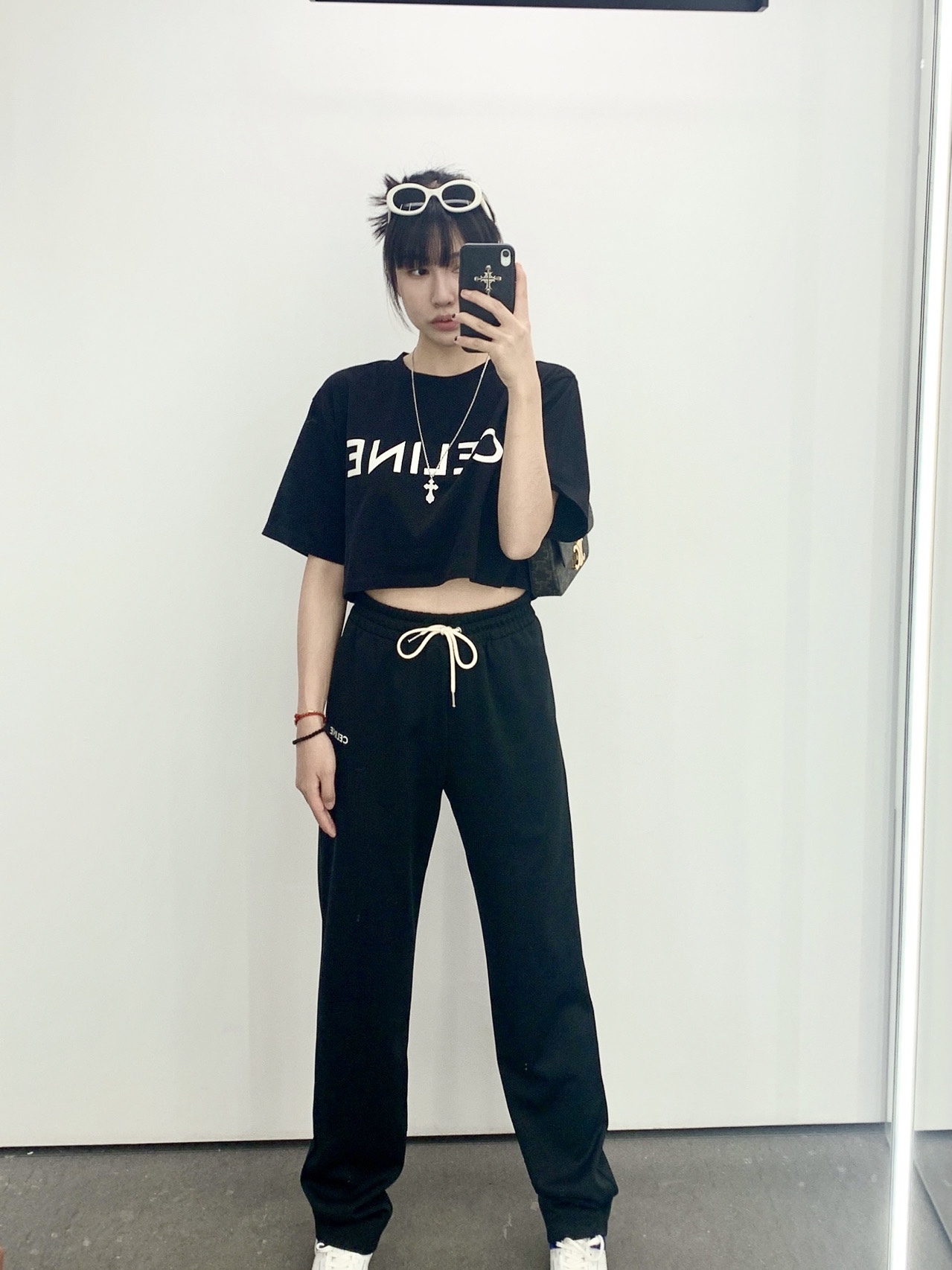 CELINE CHAIN SHOULDER 20.5CM BAG 197993老花/金扣