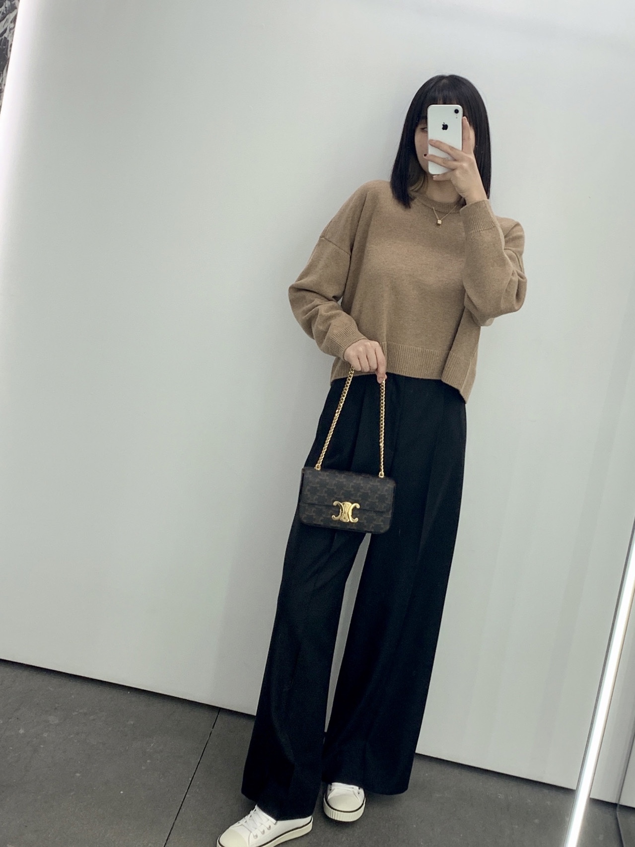 CELINE CHAIN SHOULDER 20.5CM BAG 197993老花/金扣