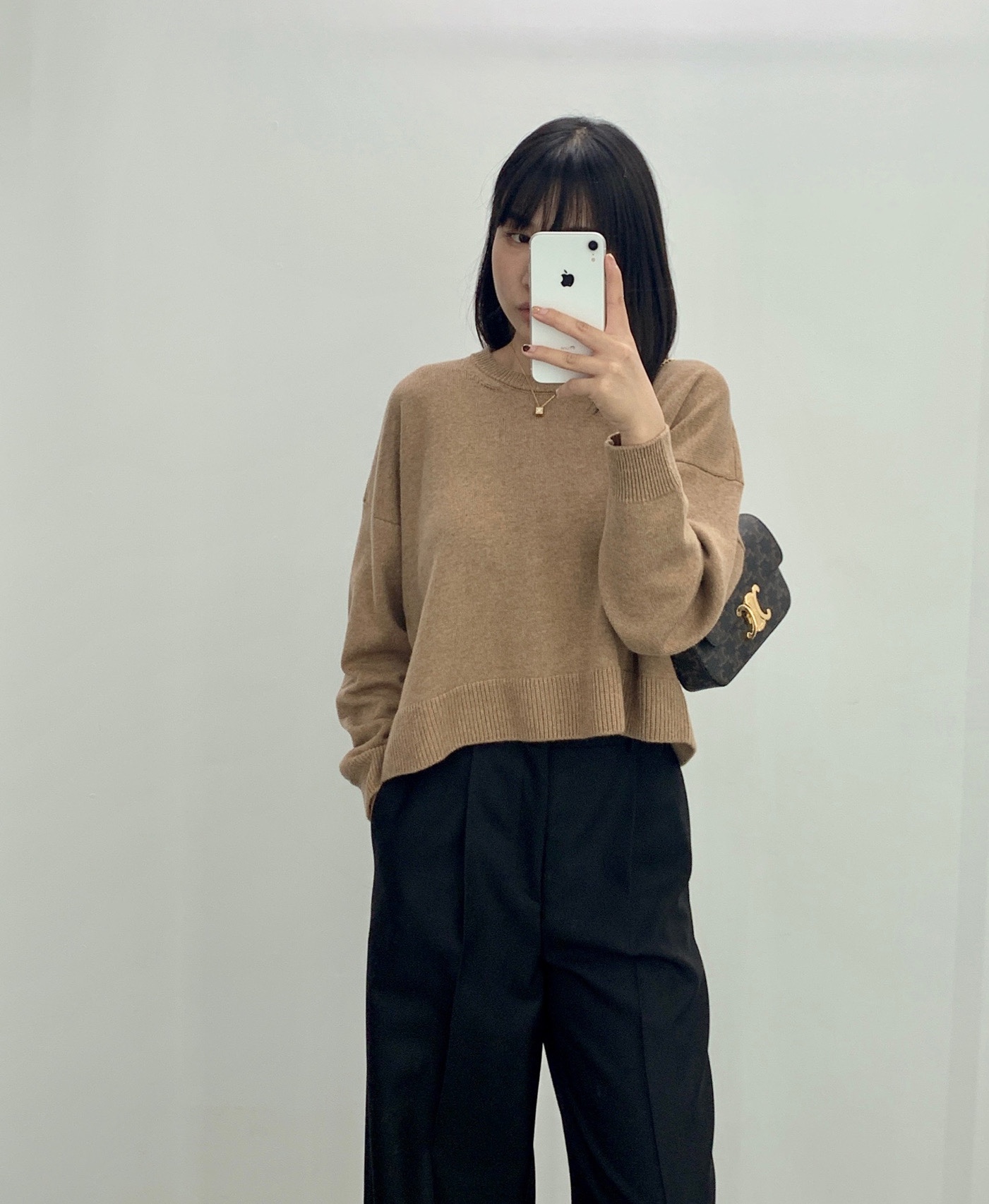 CELINE CHAIN SHOULDER 20.5CM BAG 197993老花/金扣