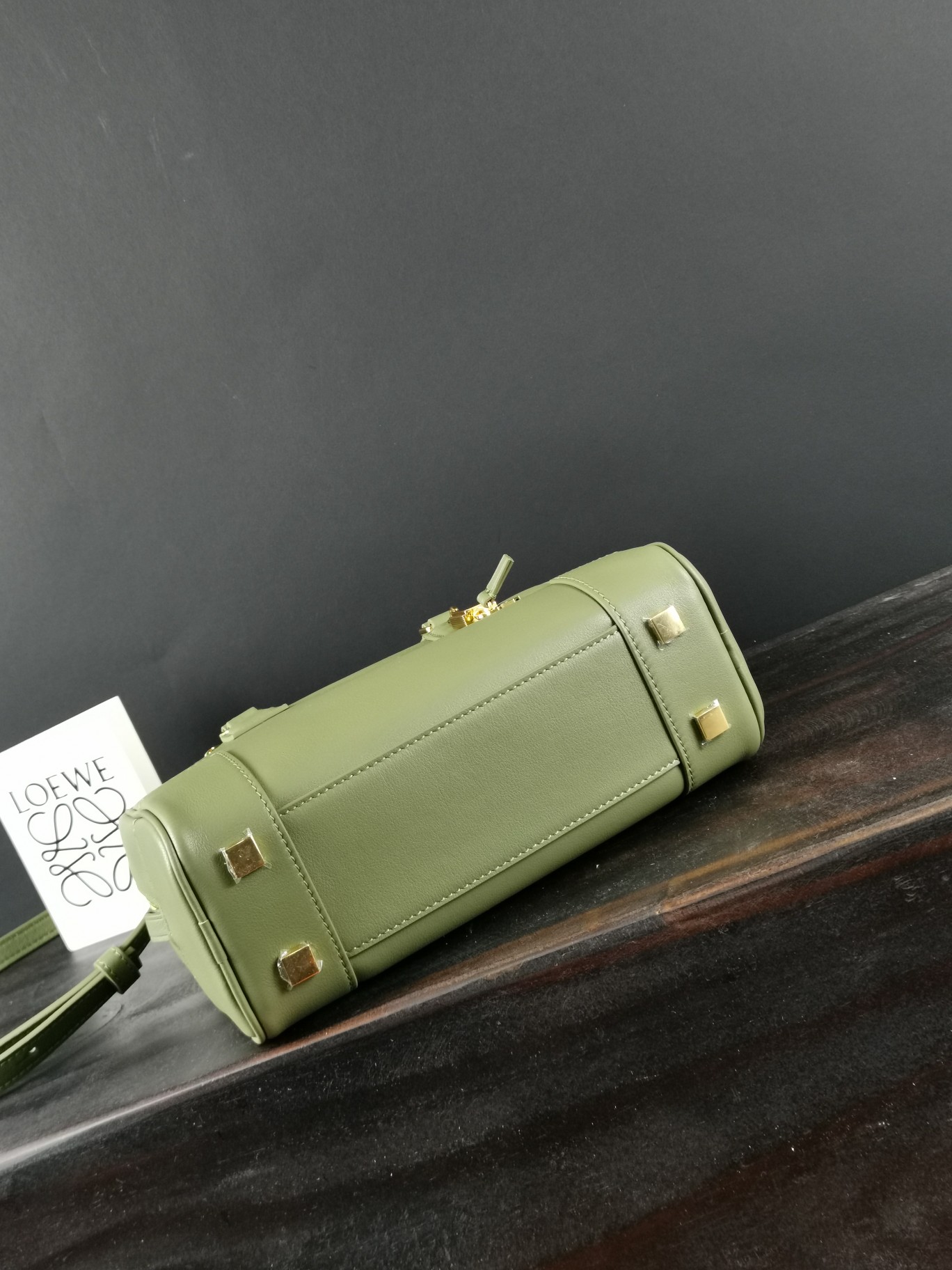 Loewe Amazona 23 Soft Grain Leather Top Handle Satchel Bag - Olive Green 6 a1642614410148 3741