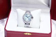 Cartier Watch Blue Denim Set With Diamonds Women