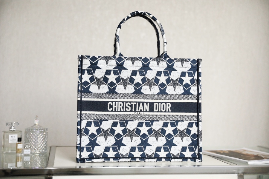 Dior Book Tote Handbags Tote Bags Blue Embroidery