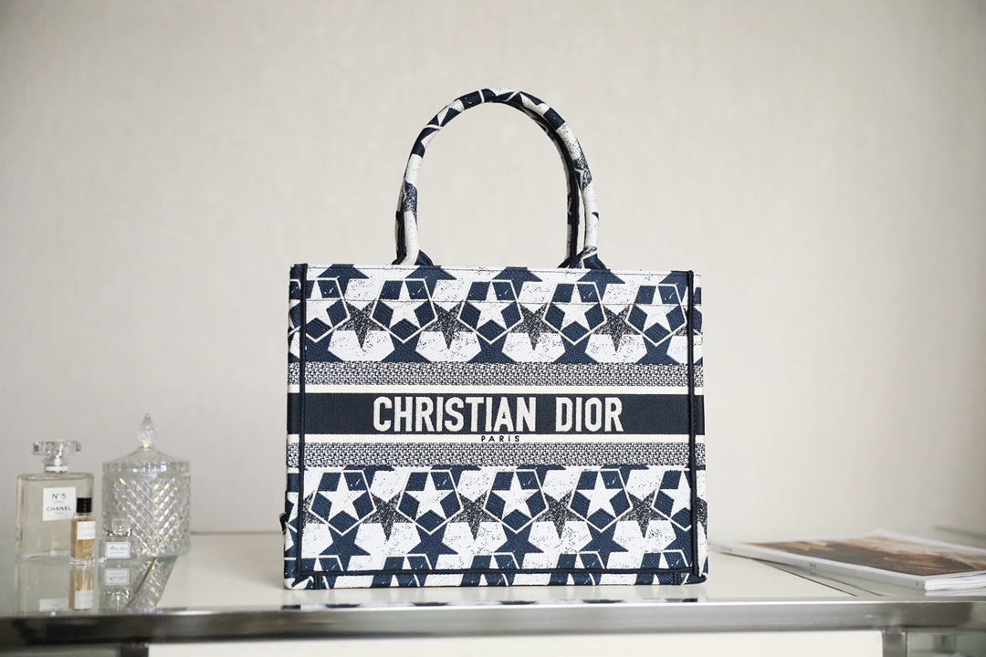 Dior Book Tote Handbags Tote Bags Blue Embroidery