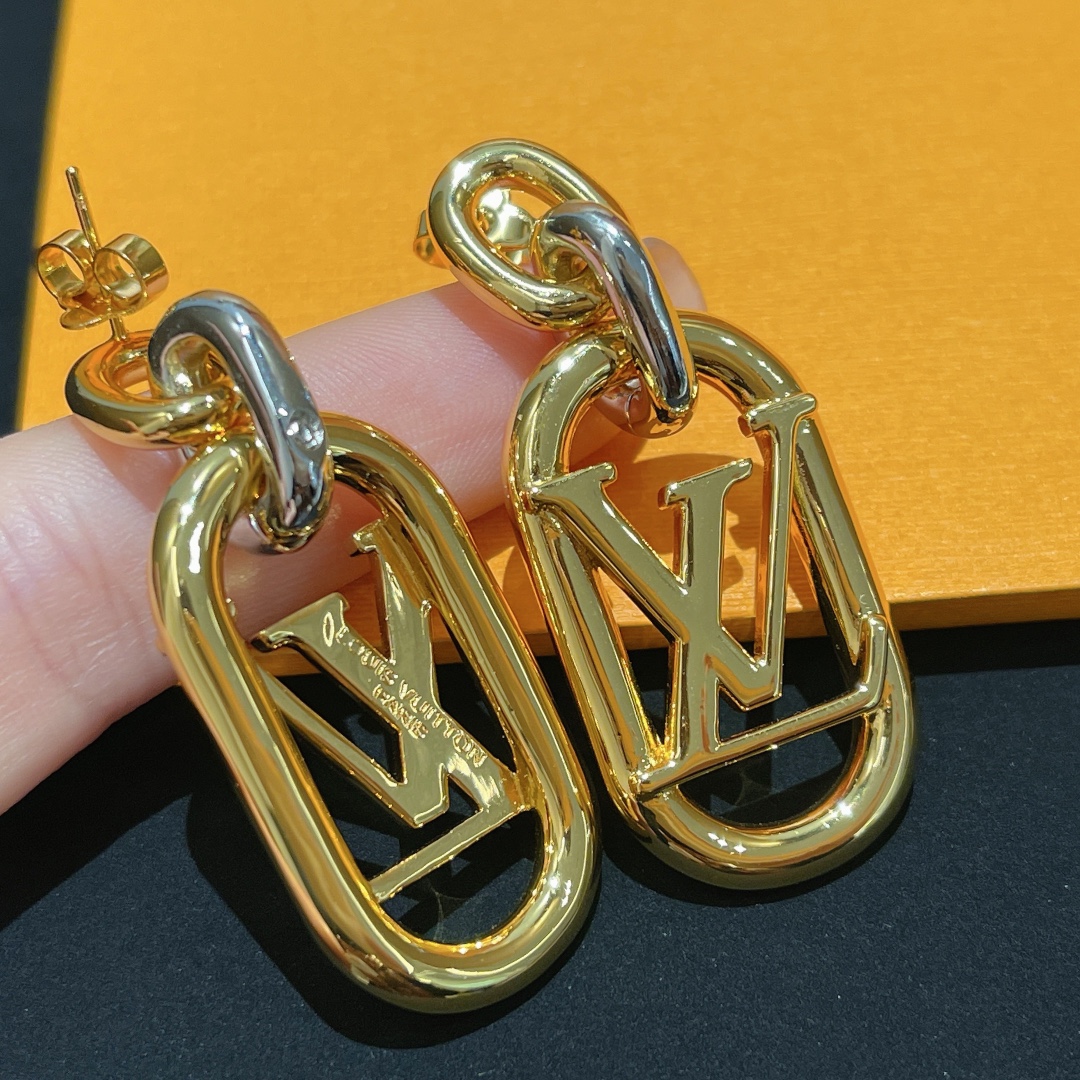 Louis Vuitton Jewelry Earring Yellow Brass