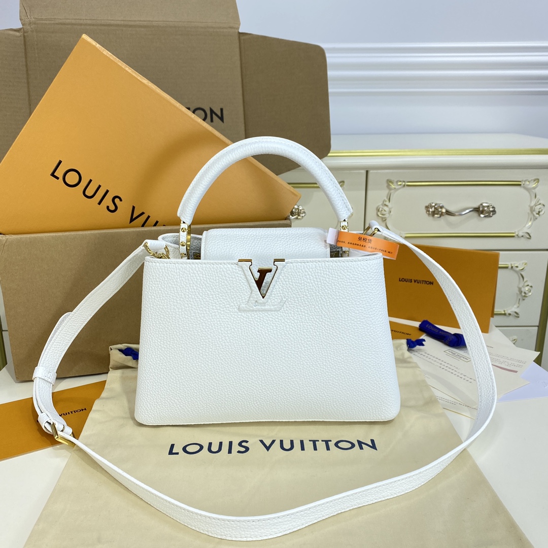 What’s best
 Louis Vuitton LV Capucines Bags Handbags AAAA Customize
 White Gold Hardware Taurillon Mini