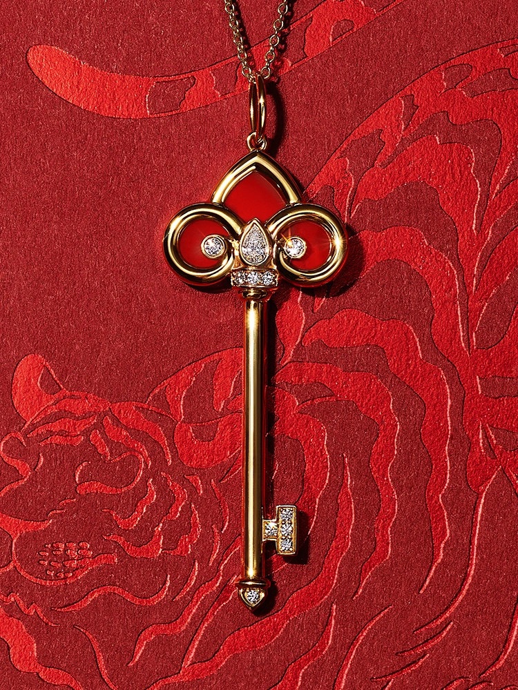 TIFFANY& CO.蒂芙尼【新春限量】Fleur de Lis 钥匙吊坠项链
