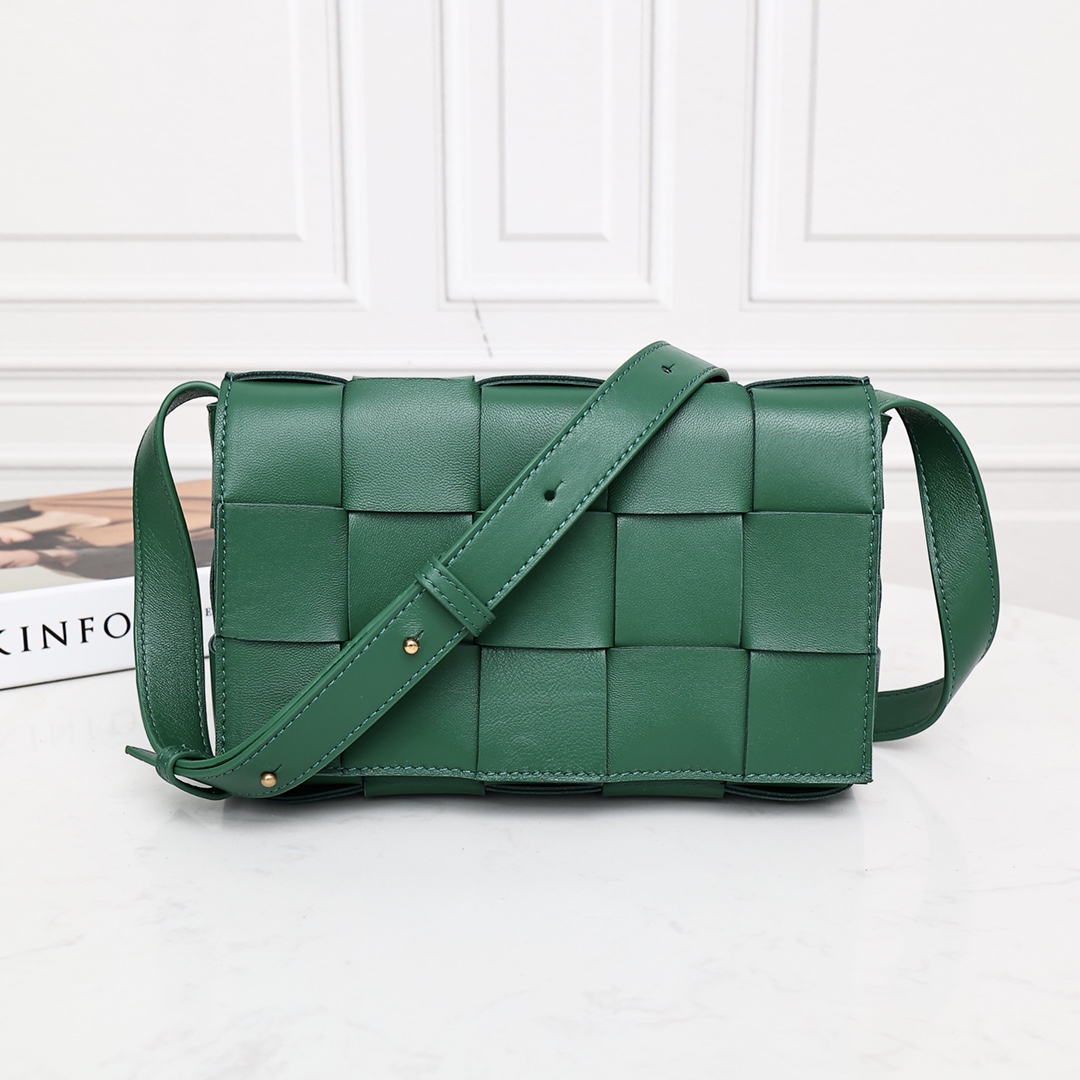 Bottega Veneta Lambskin Woven Cassette Bag Crossbody Bag