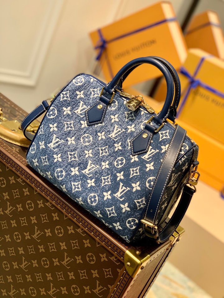 M59609 Louis Vuitton Monogram Denim Speedy Bandoulière 25 Handbag