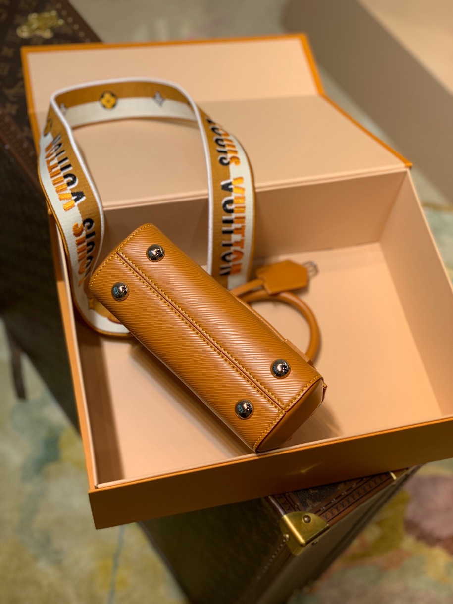 Louis Vuitton LV Cluny Mini Epi 皮革手提包 M58931蜜黃色