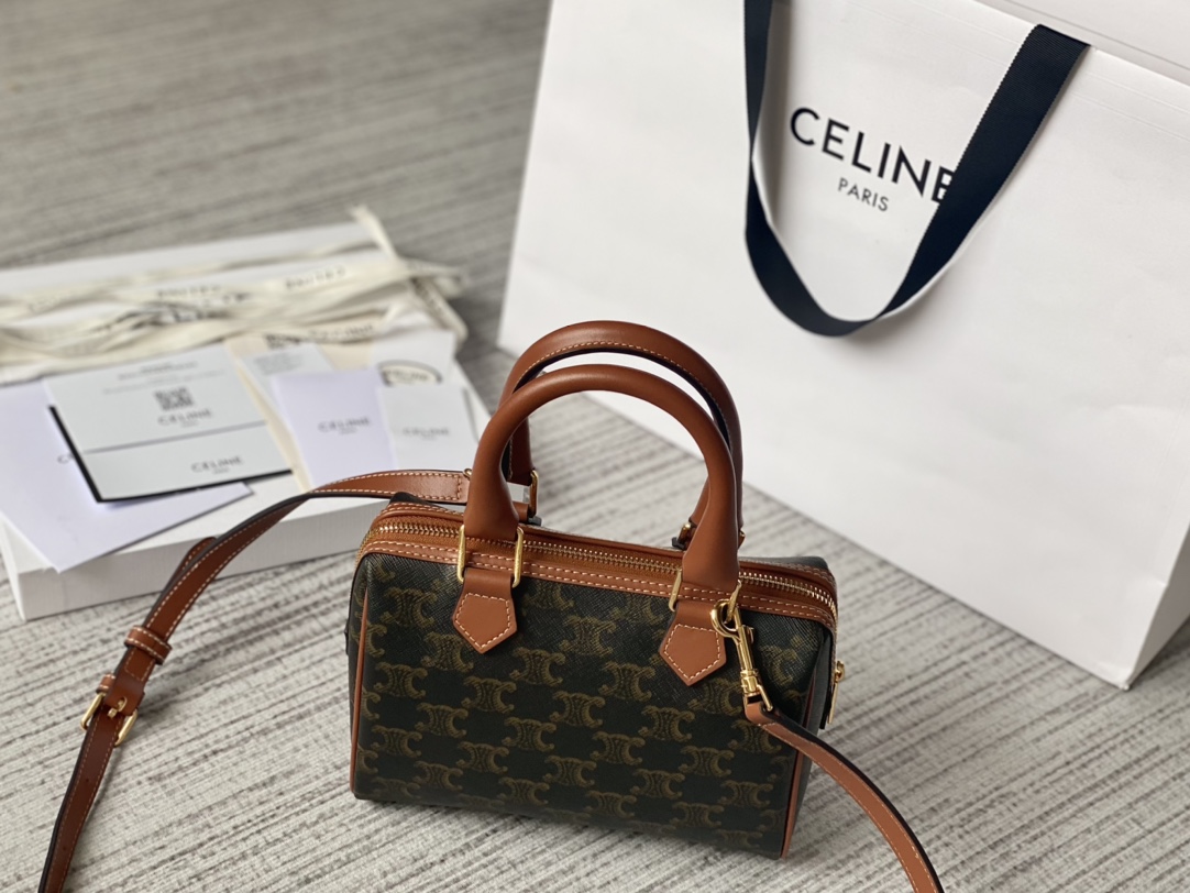 CELINE赛琳TRIOMPHE 老花波士顿枕头包197582