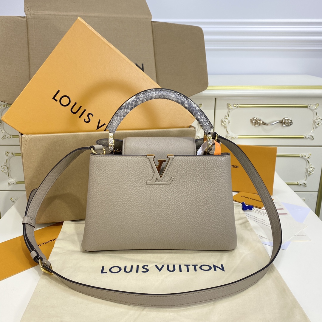 Louis Vuitton LV Capucines Bags Handbags Designer Fashion Replica
 Lychee Pattern All Steel Taurillon Cowhide Snake Skin