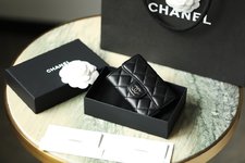 Chanel Wallet Black All Steel Lambskin Sheepskin