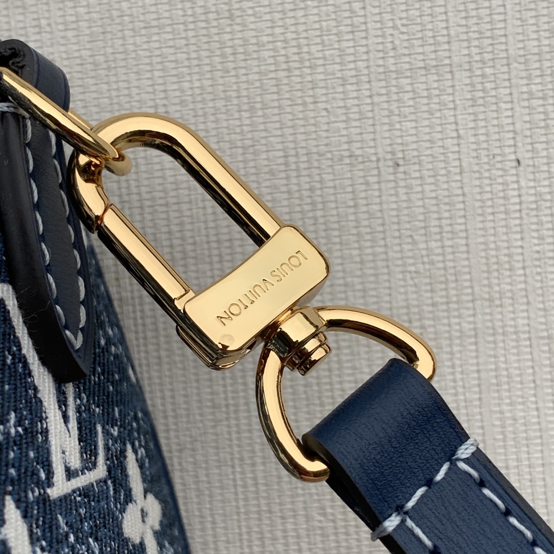 Louis Vuitton LV Nano Speedy 丹宁蓝色牛仔布枕头包 M81168