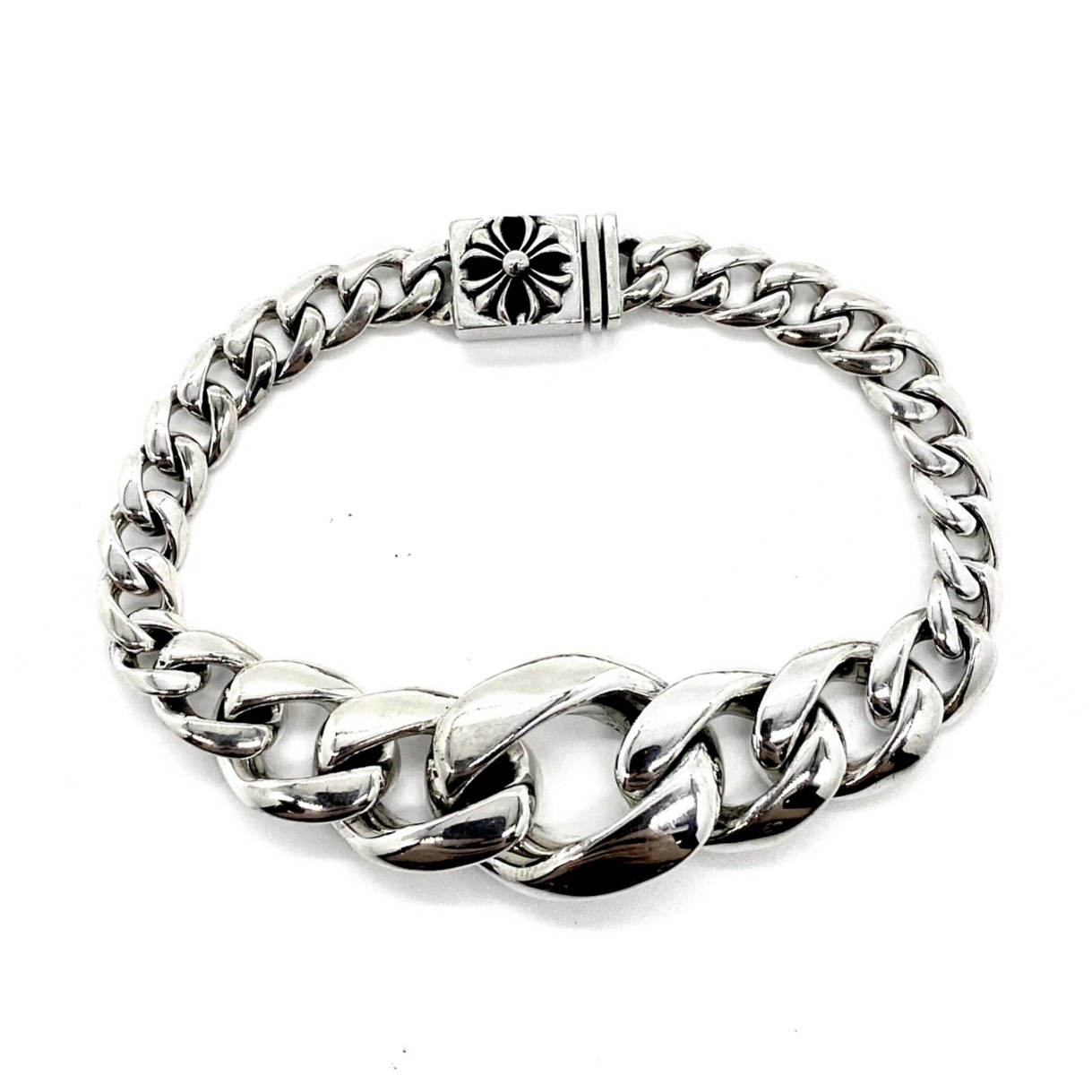 Chrome Hearts 𝐂𝐡𝐫𝐨𝐦𝐞 𝐡𝐞𝐚𝐫𝐭𝐬克罗心十字花光面渐变手链